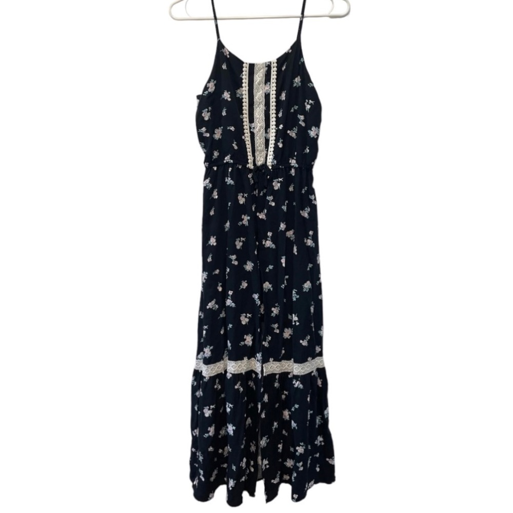 Art Class Floral Jumper Dress
